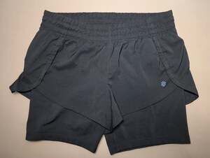 Athleta 2-in-1 Running Shorts Women's Size Small Black Athletic Workout